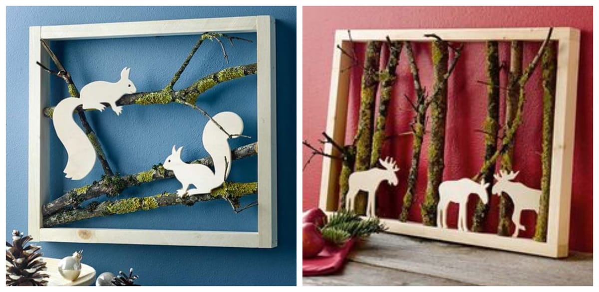 Wunderschöne DIY-Bilder aus Ästen basteln :)