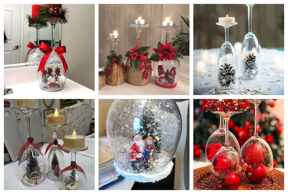Wein- und Sektgläser in weihnachtliche Kerzenständer umwandeln :)