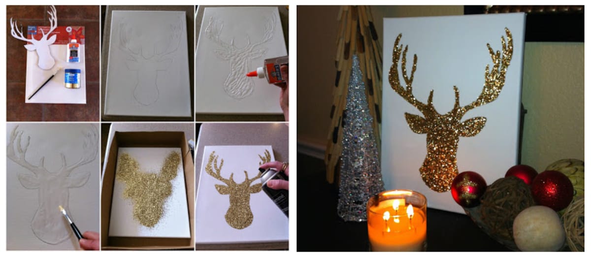 DIY weihnachtlicher Glitzer-Rentier zum Nachmachen :)