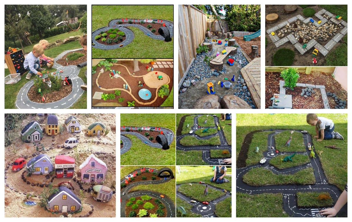 DIY Rennstrecke für Kinderautos im Garten bauen – tolle Beschäftigung :)