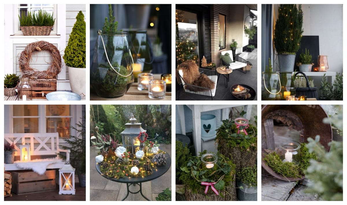 Winterliche Dekoideen für einen kleinen Balkon oder Terasse :)