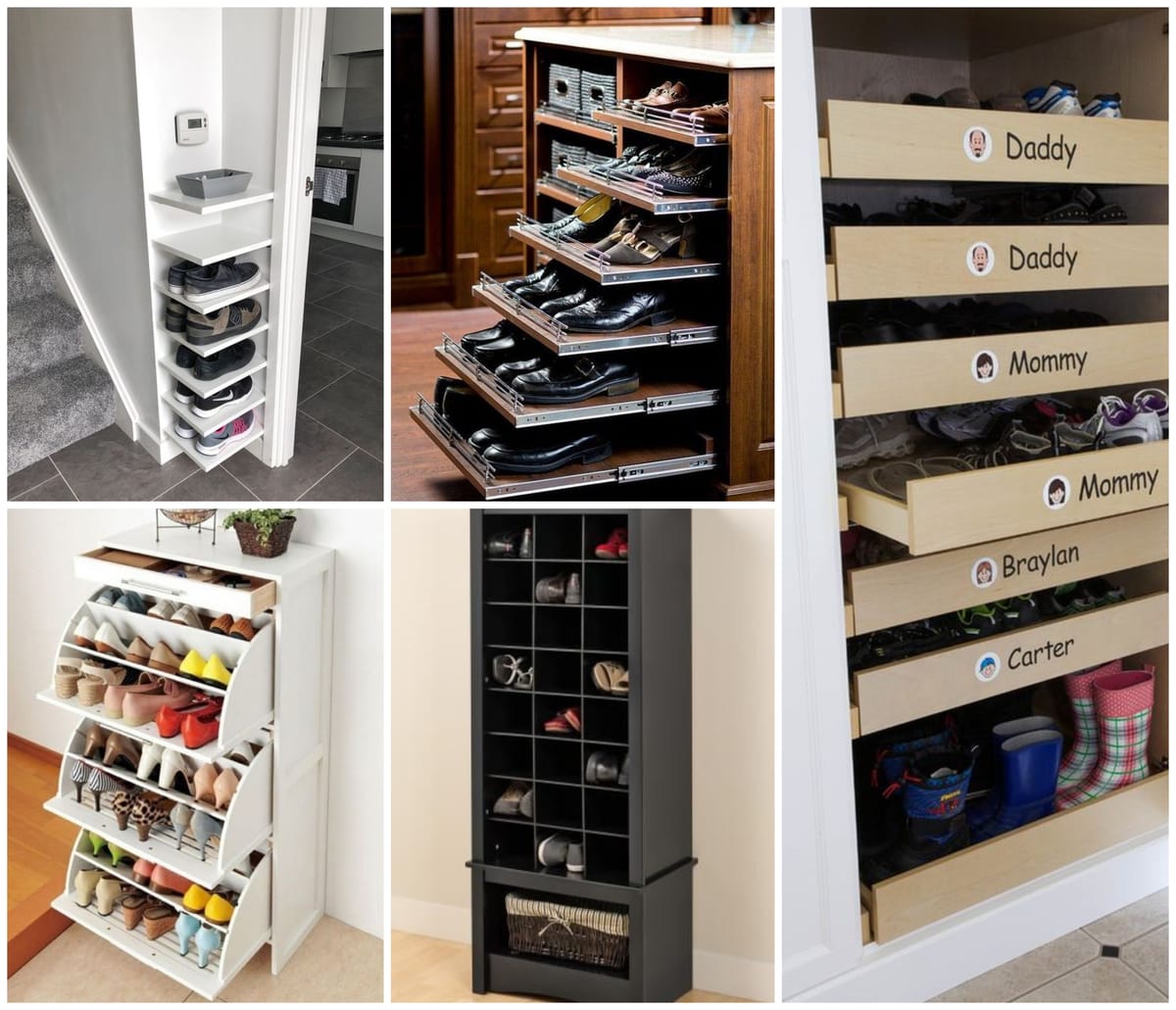 Platzsparende stilvolle Schuhschrank-Ideen