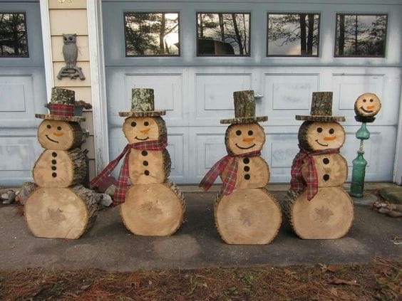 Niedliche Schneemänner aus Holz :)