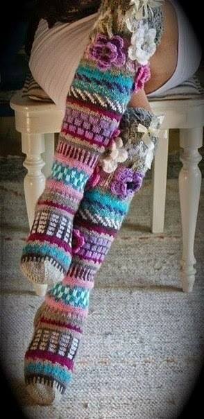 Wunderbare warme gestrickte Socken