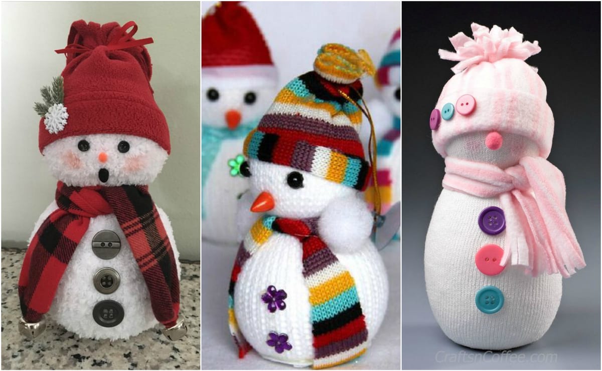 15 kreative Schneemann-Bastelideen mit Kindern aus verschiedenen Materialien! :)