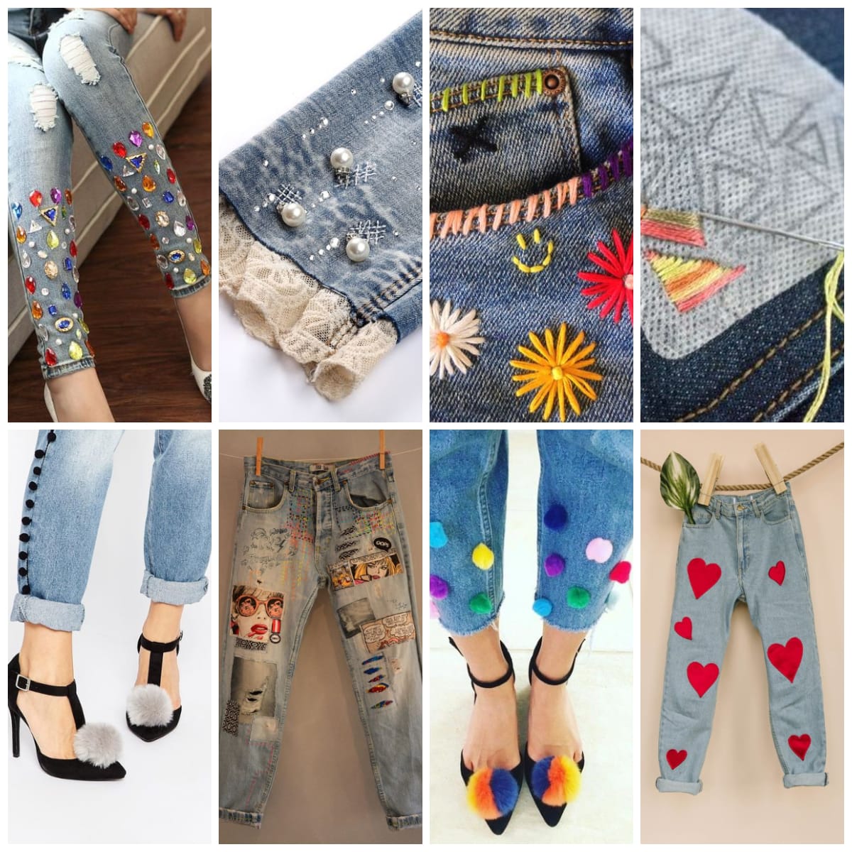 Jeans aufpeppen: 10+ stilvolle DIY Ideen :)