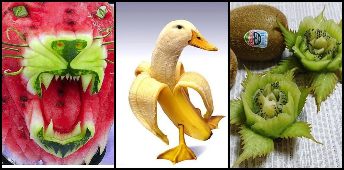 Lustige Kunst-Ideen aus Obst und Gemüse! :)