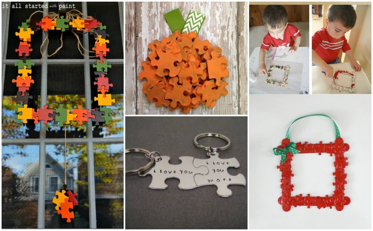 Basteln mit Puzzleteilen – interessante Diy Ideen :)