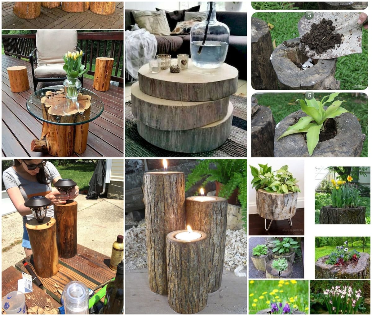 Baumstumpf im Haus/Garten integrieren – coole (Diy) Ideen