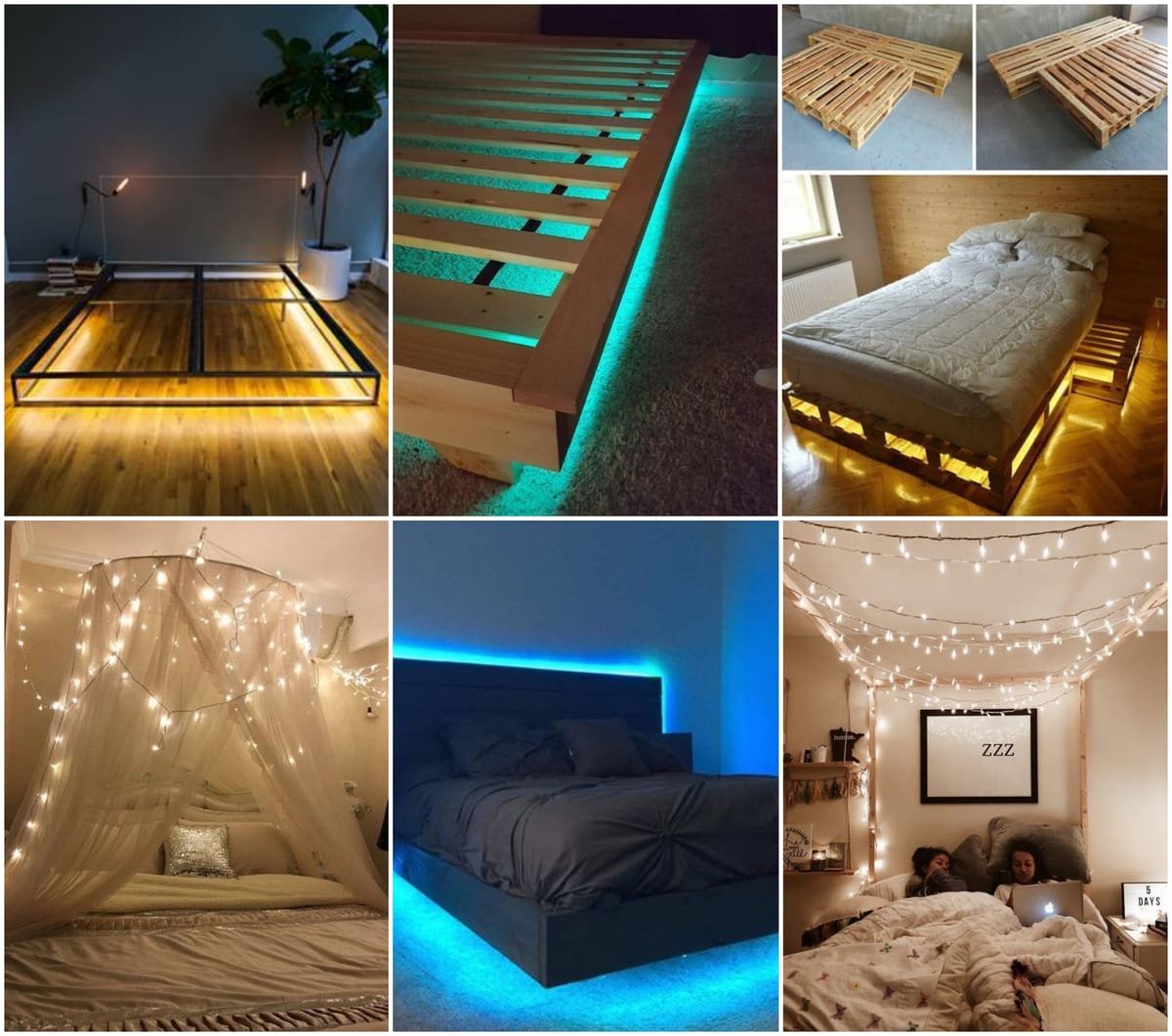 Betten mit Beleuchtung: stimmungsvolle Inspirationen