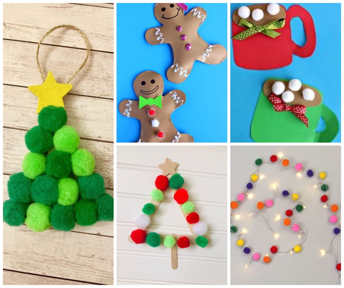 10 Kreative Weihnachtsbasteleien mit Pompom für Kinder ;)