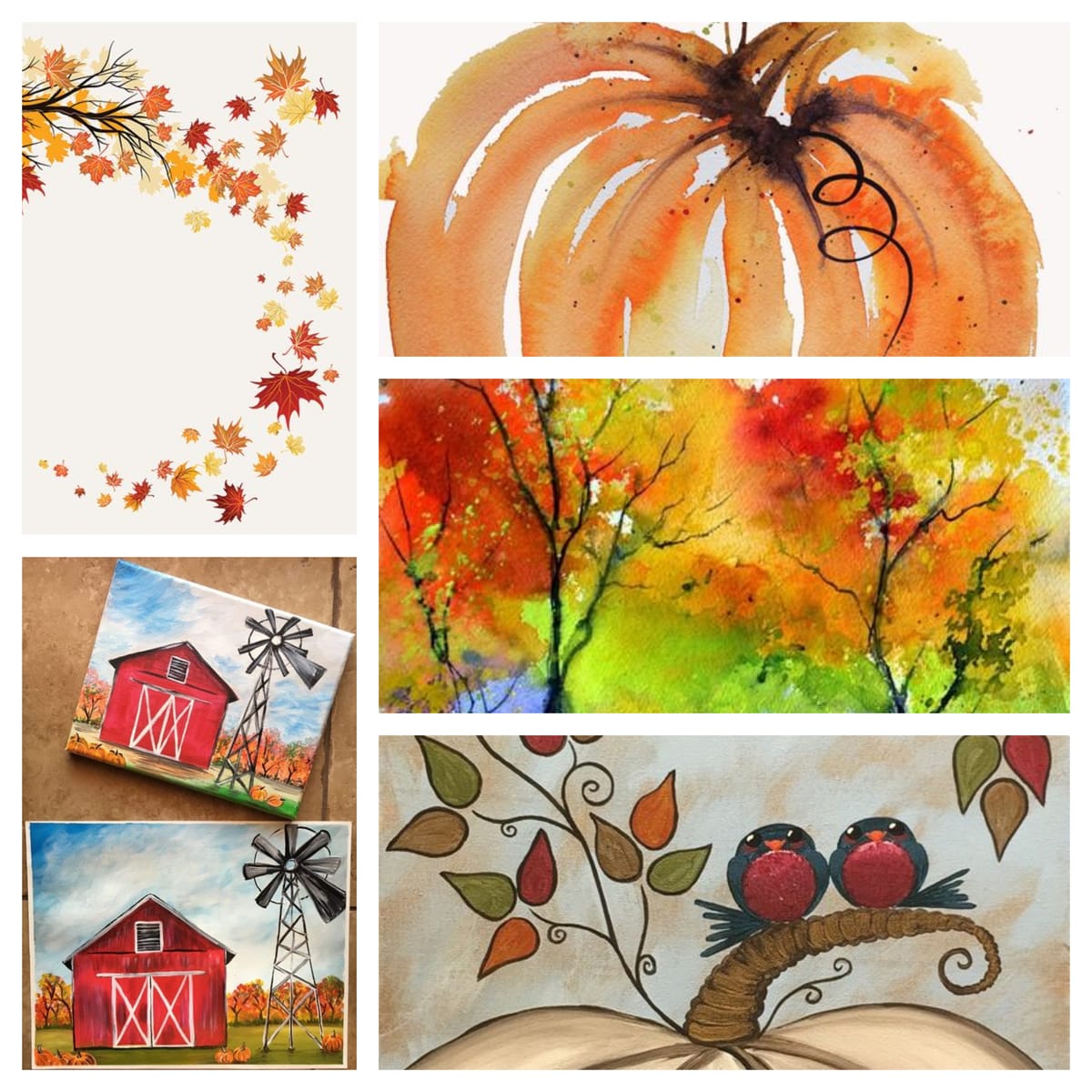 10+ Ideen von wunderschön gemalten Herbstbildern