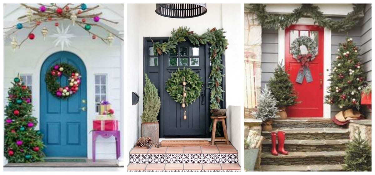 10+ Ideen für einen weihnachtlich dekorierten Eingang :)