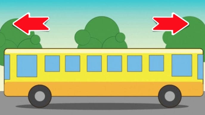 Rätsel: In welche Richtung fährt der Bus? Fragt eure Kinder – die kennen bereits die Antwort!