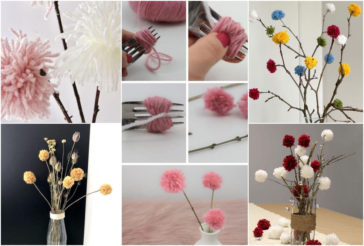 Blumen Deko aus Wolle – ein trendiger Hingucker für jedes Zuhause