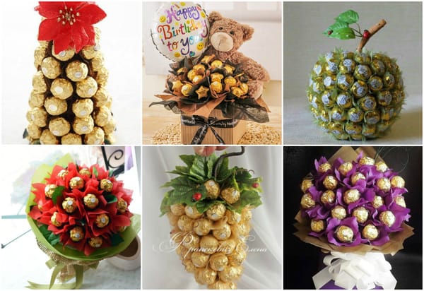 Geschenksideen mit Ferrero Rocher oder anderen Pralinen