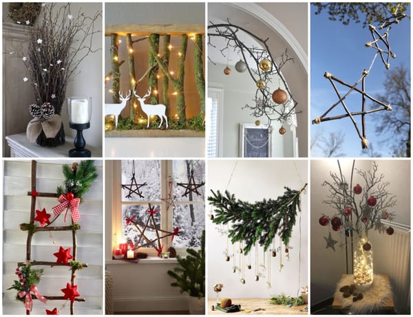 Einfache und süße Weihnachtsdeko mit Zweigen DIY :)