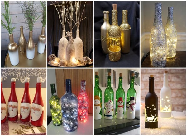 Winter/Christmas Deko – Diy glitzernde und besprühte Weinflaschen :)