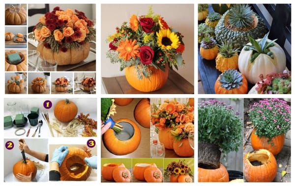 Vase aus einem Kürbis einfach selber machen – ein herbstlicher Hingucker :)