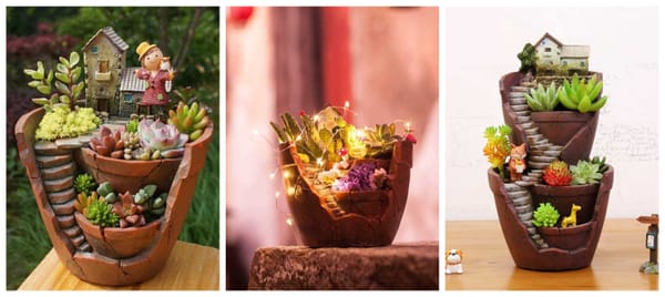 DIY märchenhafte Dekoration: ein Minigarten in einem Blumentopf :)