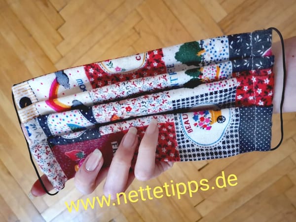 Mund-Nasen-Bedeckung aus Stofferesten selber nähen  :)