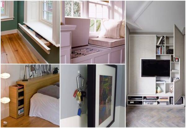 Versteckte Lagerung-Ideen: clevere elegante Wohnideen!