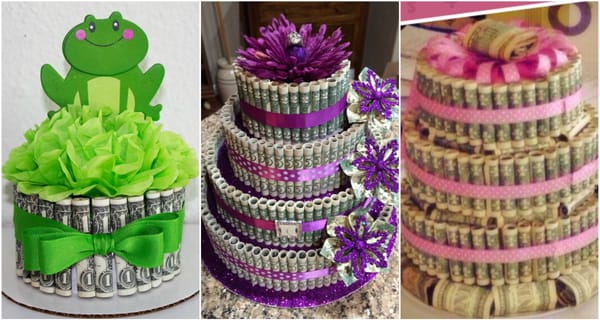 Originelle Geburtstagstorten mit Geldscheinen basteln :)