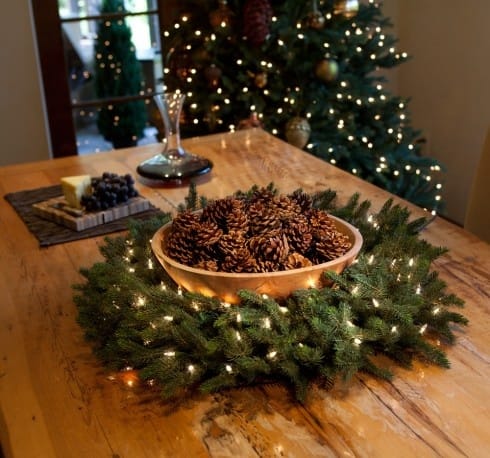 Dekorationen auf den Weihnachtstisch