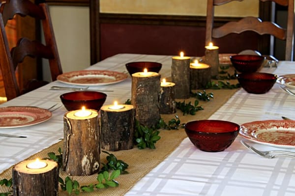 Fotoanleitung: DIY rustikale Kerzenhalter aus Holzscheiben :)