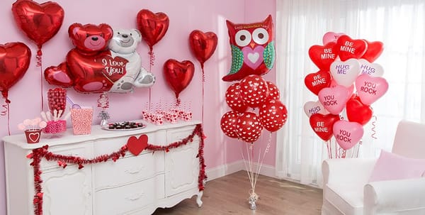 Romantische Ballon-Dekoration für den Valentinstag :)