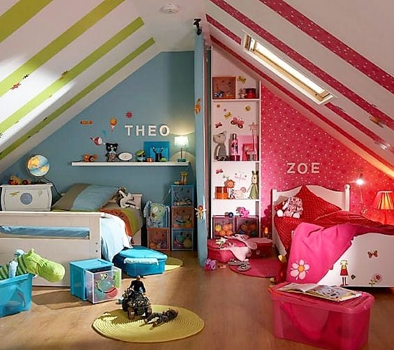Coole Einrichtungsideen für ein geteiltes Mädchen-Junge-Zimmer
