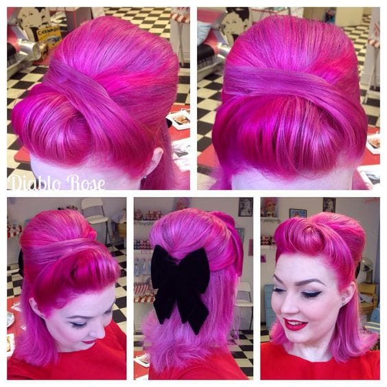 Trendy bunte Vintage Frisuren