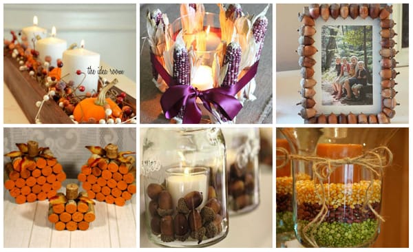 Nette DIY Herbst-Dekoration mit Naturmaterialien