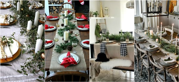 25 schönsten Tischdekorationen für Weihnachtsessen :)