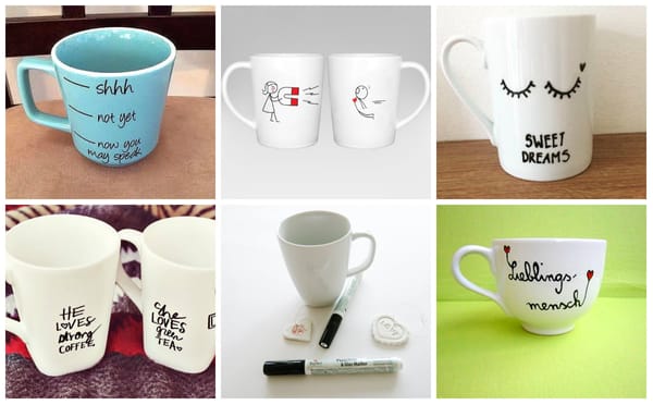DIY Kaffeebecher bemalen und verschenken -14 nette Ideen für Verliebte