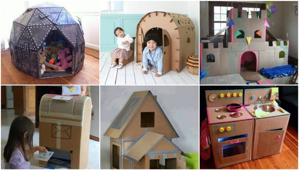 DIY billige Spielmöbel für Kinder aus Karton :)