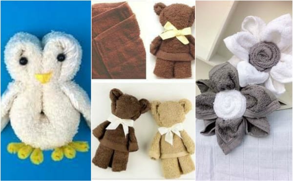 Beliebte Tiere und Figuren aus Handtüchern – DIY Ideen