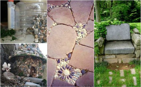 10 kreative Gartendeko Ideen aus Steinen :)