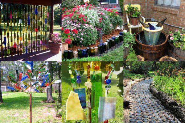 Tolle Upcycling-Ideen mit Weinflaschen für den Garten
