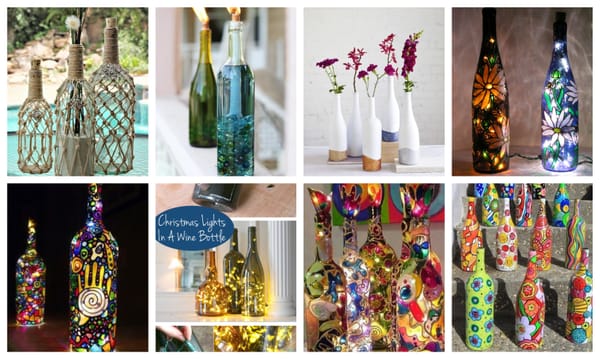 25 festliche Projekte aus alten Weinflaschen :)
