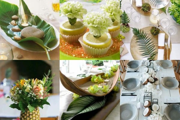 Sommerliche Tischdekorationen aus Naturmaterialien