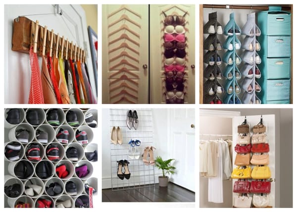 20 clevere Ideen wie man Schuhe und Kleidung organisieren kann