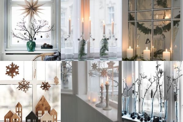 Hübsche winterliche und weihnachtliche Fensterdekorationen