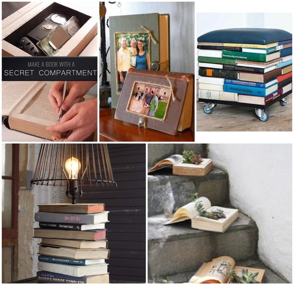 10+ Verschiedene Upcycling Ideen mit alten Büchern