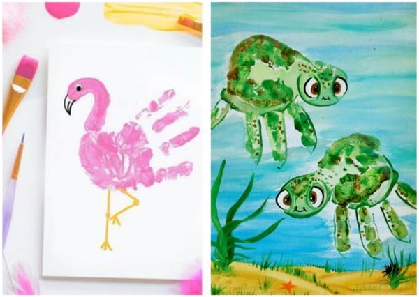Kreative BasteIideen für Handabdruck Bilder – für Kinder :)