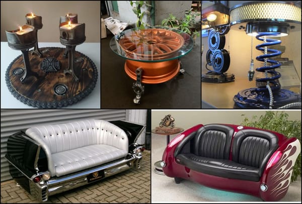 Aus alten Autoteilen coole Möbel zu machen !