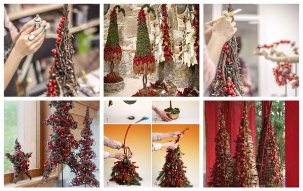 Mini-Weihnachtsbäume aus Ästen und anderen Naturmaterialien selber machen :)