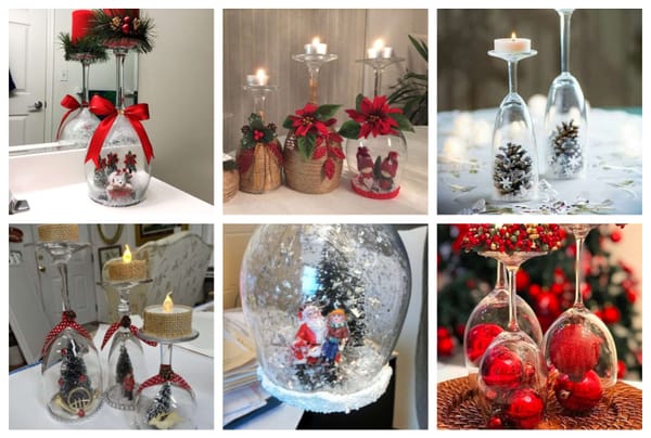 Wein- und Sektgläser in weihnachtliche Kerzenständer umwandeln :)