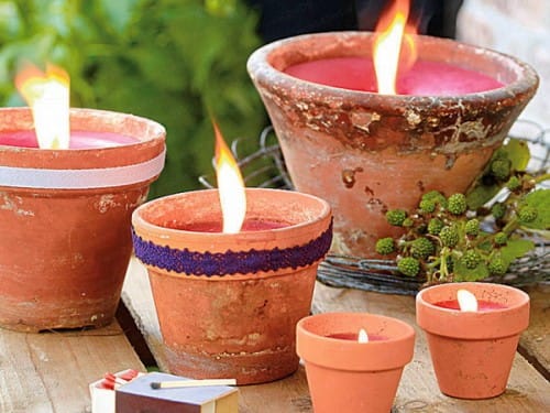 Outdoor-Kerzen selber machen: Sommerliche Dekoideen