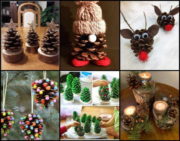 10 Einfache und süße DIY-Tannenzapfen-Weihnachtsdeko :)